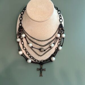 Elle G bronze and pearl necklace